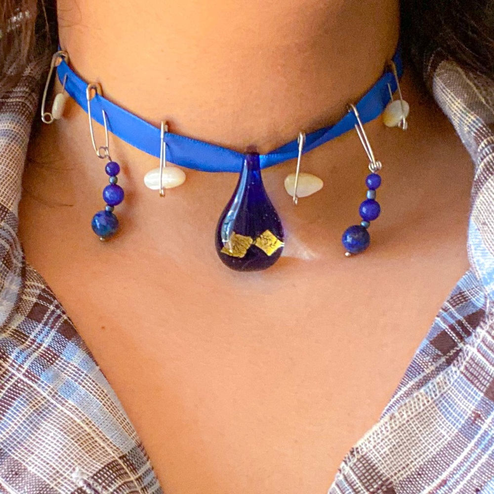 ANOTHER ★ DAY HANDMADE RAINY DAYS RIBBON CHARM CHOKER
